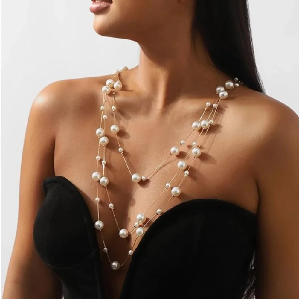 Pearl Earrings and Necklaces Set